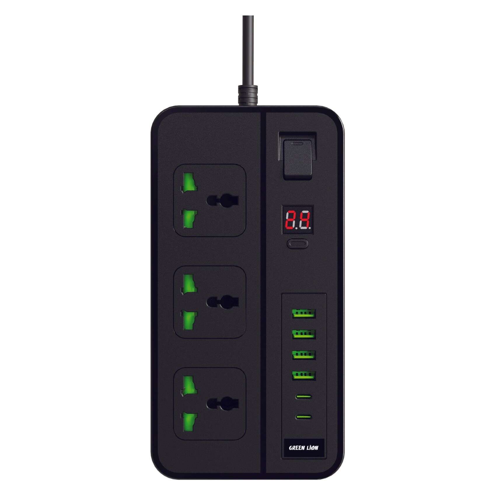 Green Lion Spark 300 Power Inverter 300W( 2 AC+2 USB-A 3.4A +3 PD 20W+2 QC 3.0 ) - Linkphones Center