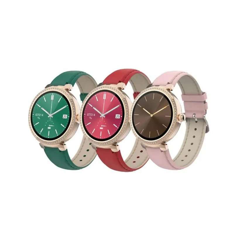 Porodo Belle Lady Smart Watch Rose Gold dial plus Red Strap - Linkphones Center