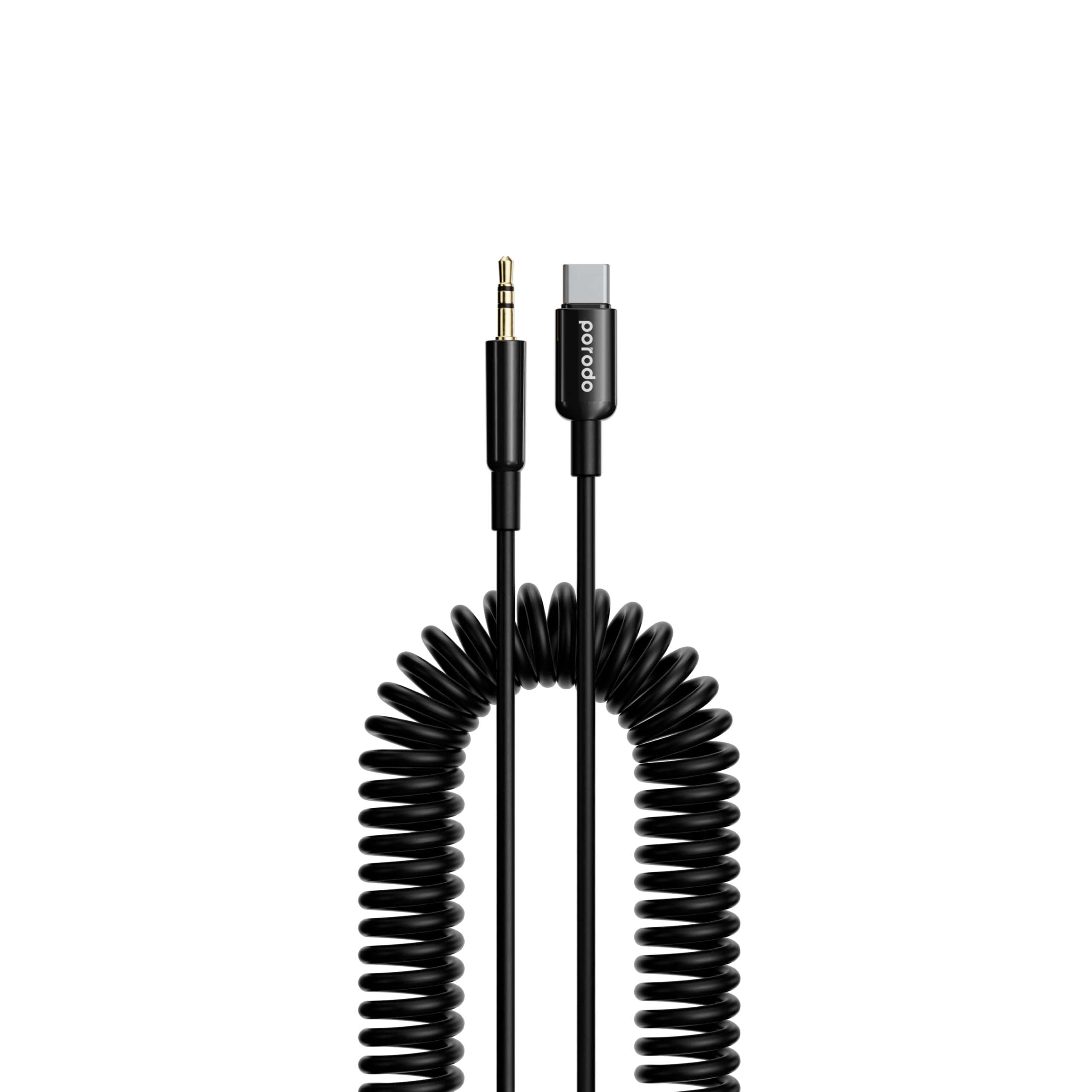 Porodo 3.5MM Type-C Aux Coiled Audio Cable Price in Kenya - LinkPhones Center