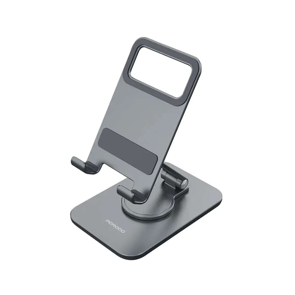 Porodo Adjustable Folding Aluminum Alloy with Silicone Pad and Carbon Steel Phone Holder - Linkphones Center