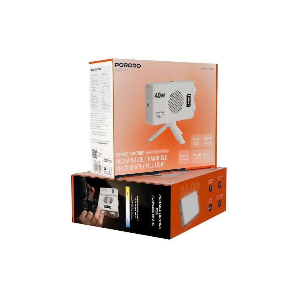 Porodo Lifestyle Cannes Capture Rechargeable Handheld Photography Fill Light