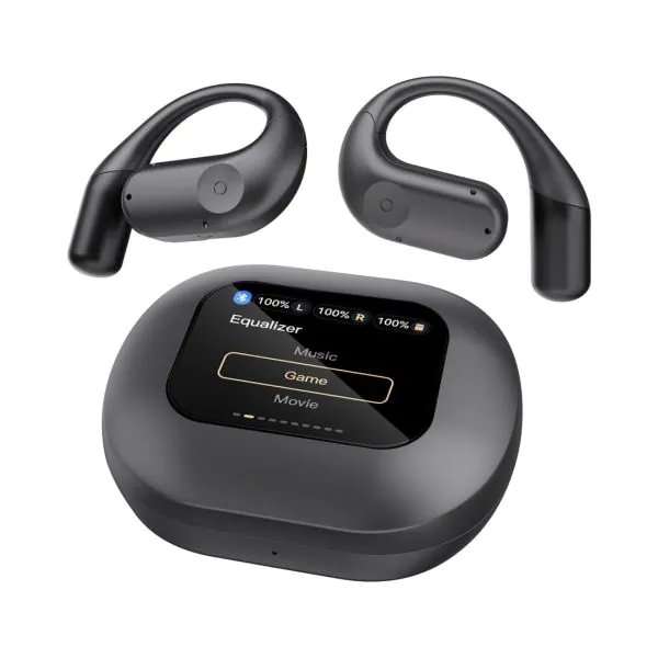 Powerology Open-Ear Air Conduction ENC TWS Earbuds and Charging Case with Display 60mAh - Linkphones Center